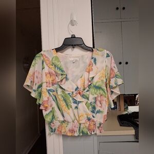 June & Hudson Tropical Floral Blouse